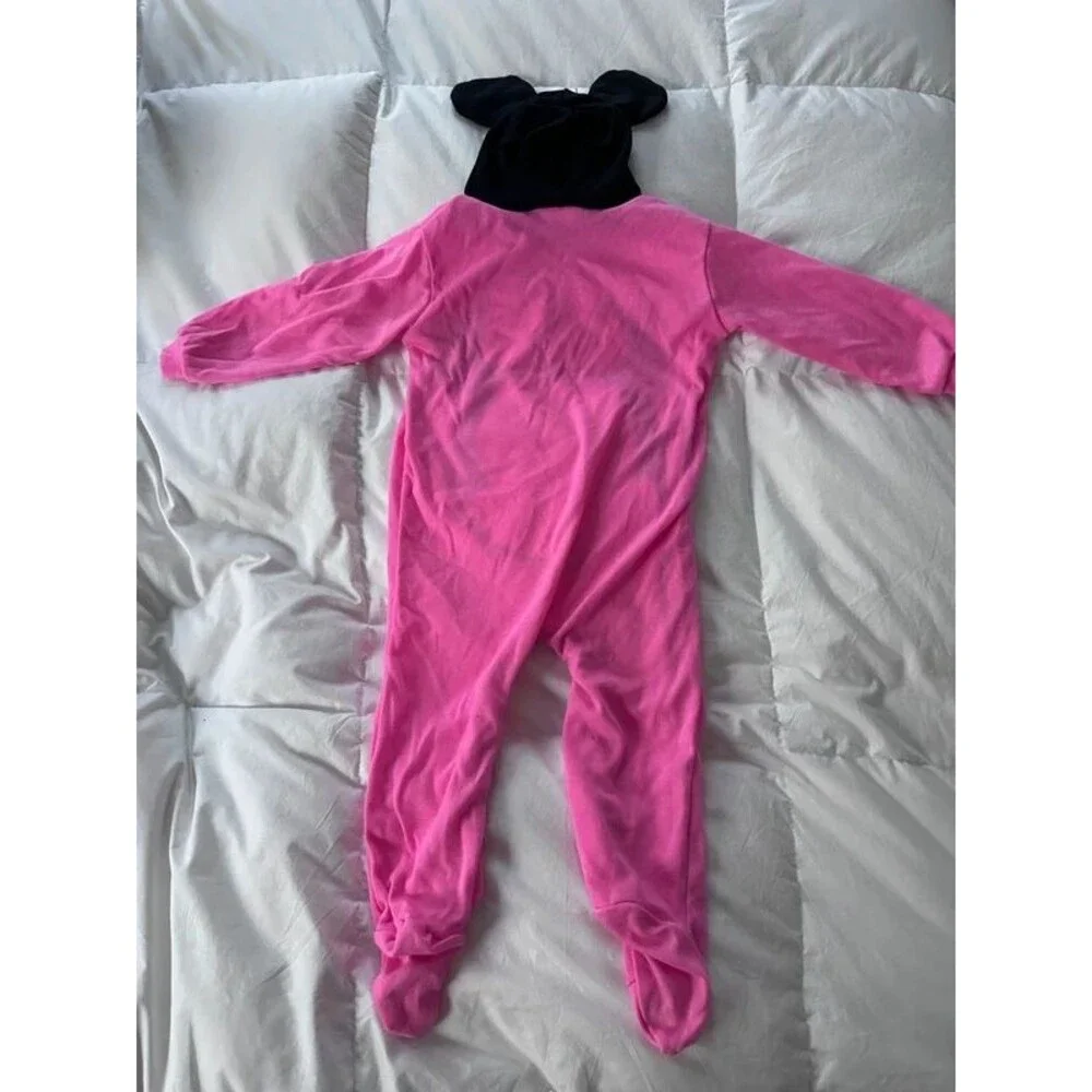 VTG 80s 90s Disney Babies Minnie Mouse Pink Hooded Footie Sleeper 18 Months